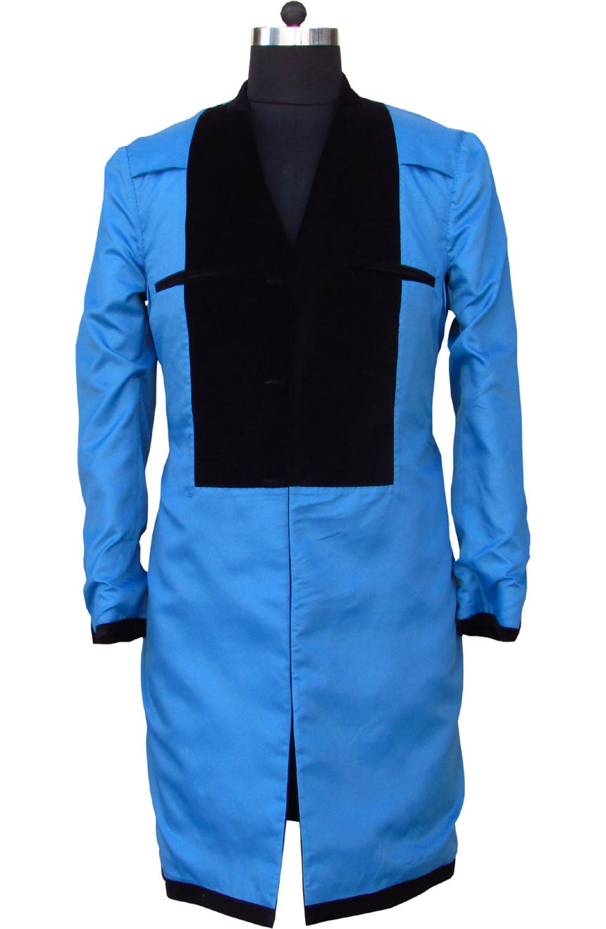 Womens navy velvet coat 12th Doctor Who replica for female cosplayers
