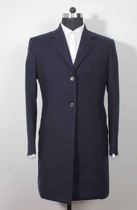 Womens 12th Doctor blue coat front view inspired by Peter Capaldi style.