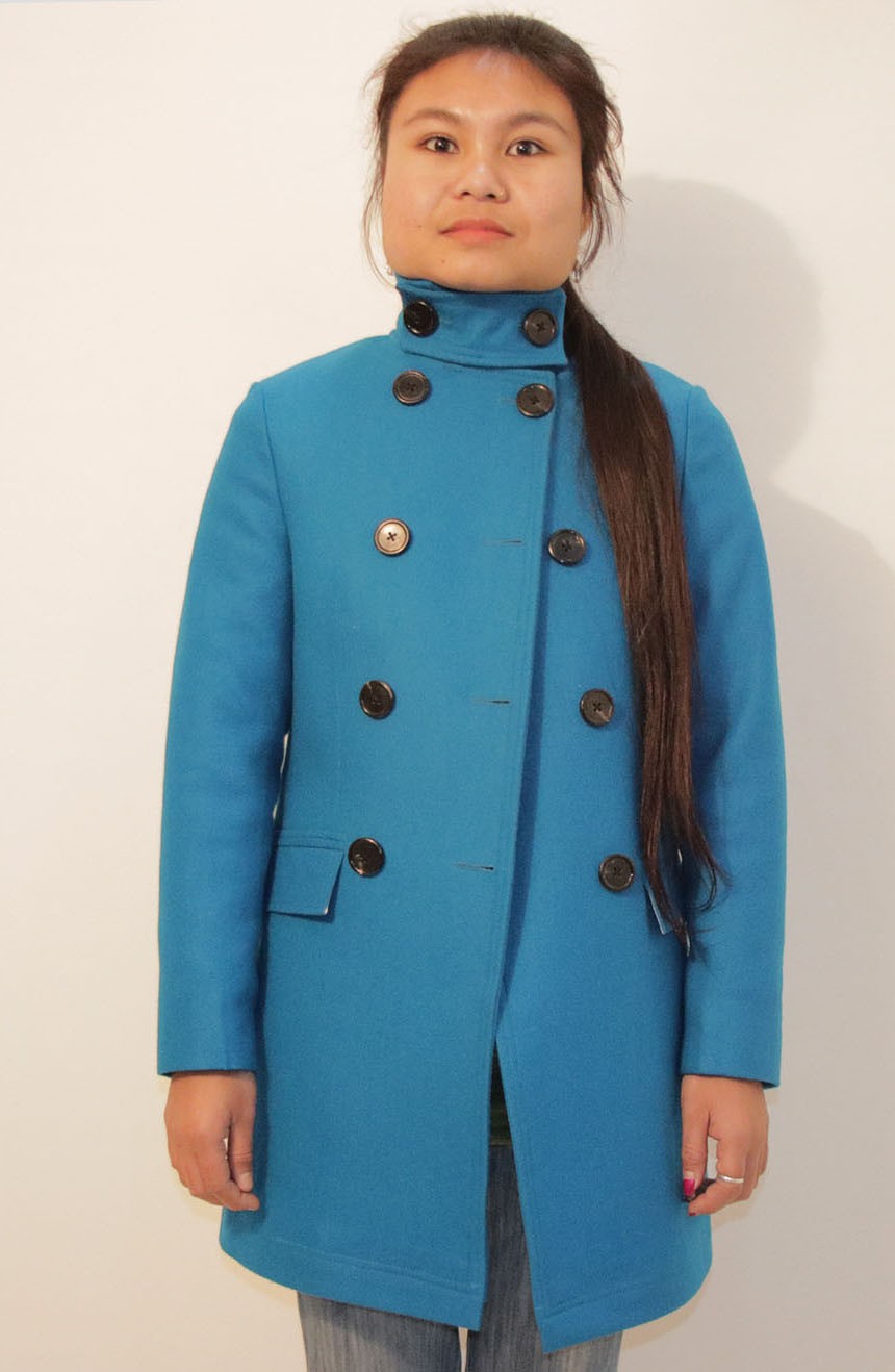 Womens Peacoat Wool Double Breasted
