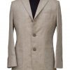 James Bond linen suit in herringbone from The World Is Not Enough, a full front view.