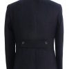 Mens fitted peacoat black inspired by Quantum Of Solace ending scene. A full back view.
