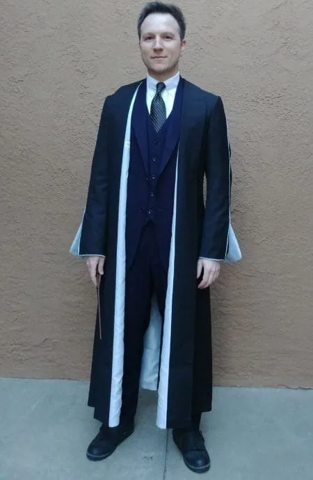 Fantastic Beasts Percival Graves black coat full front view.