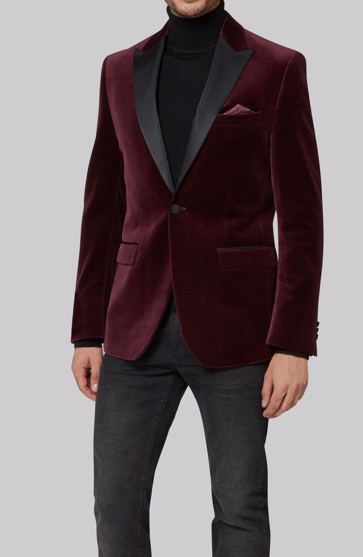Tailored Fit Velvet Tuxedo Blazer