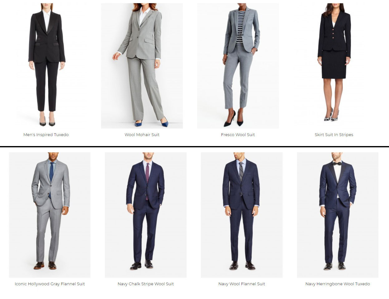 Womens and mens category image to illustrate how the ordering process works on Baron Boutique website.