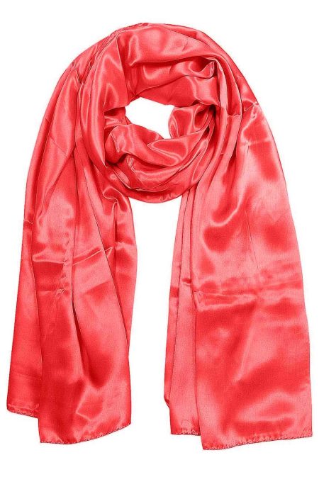 Womens silk neck scarf in dark fuchsia 22×75 inches with plenty of material to wrap around the head or shoulders in many ways.