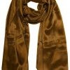 Brown Sugar mens aviator silk neck scarf 75 inches long in 100% pure satin silk.