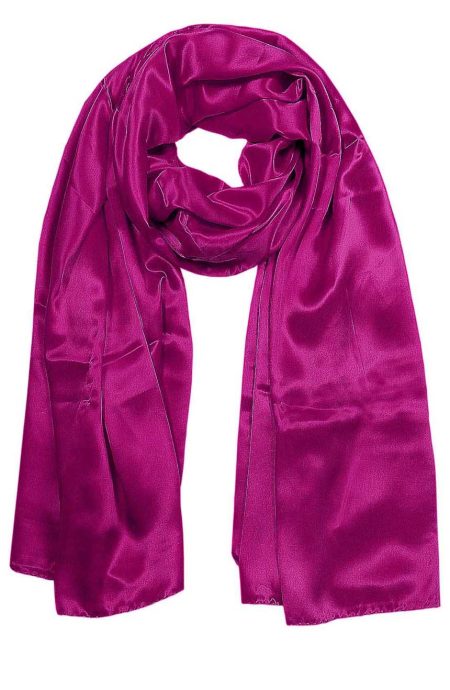 Womens silk neck scarf in royal pink 22×75 inches with plenty of material to wrap around the head or shoulders in many ways.