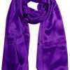 Purple mens aviator silk neck scarf 75 inches long in 100% pure satin silk.