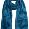 Petrol Blue mens aviator silk neck scarf 75 inches long in 100% pure satin silk.