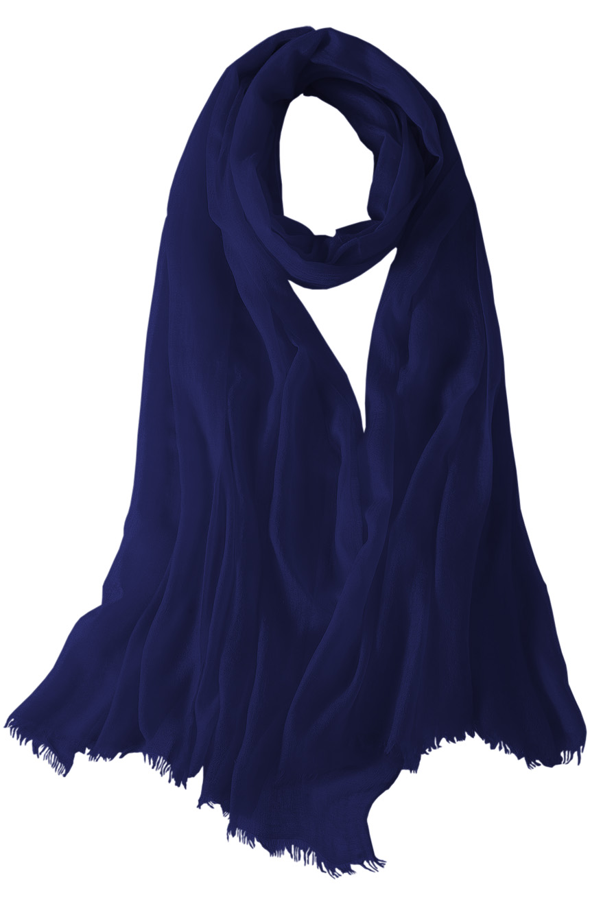 Women's Woven Cashmere Shawl Navy Blue