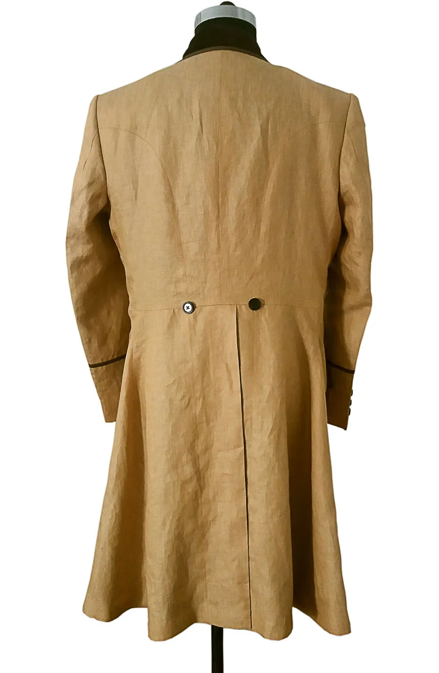 linen casual dress for men Ivory 2 Piece Business Casual Double Button Notch Lapel Linen Men's Suit Ivory / 38R main image 0