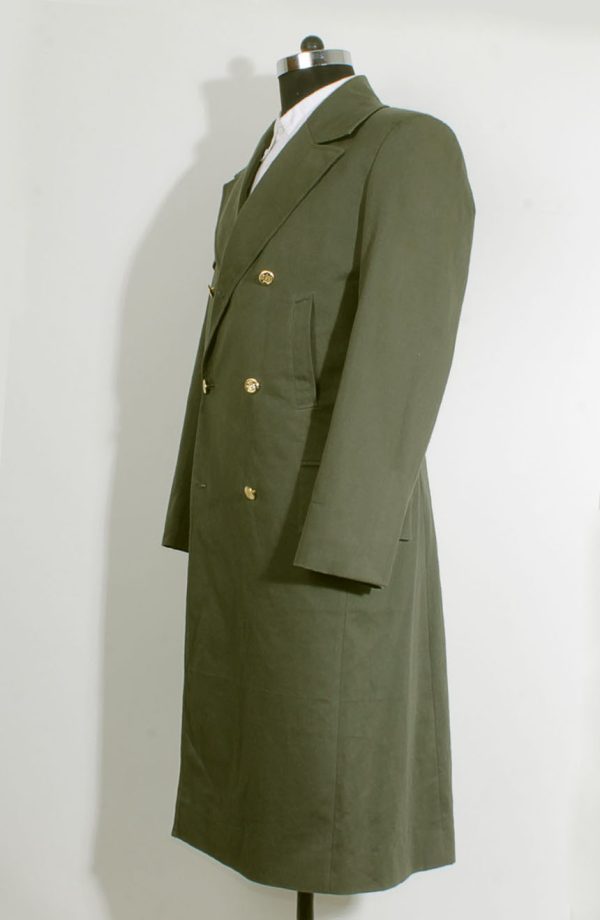 11the Doctor green coat for Matt Smith cosplay, a full sleeve view.