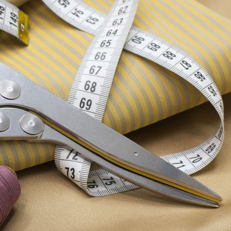 CMT service image fabric, lining, and scissor.