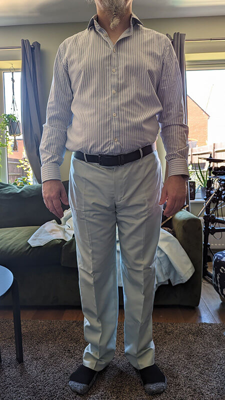 Finalizing the Foundation: By assessing the test trousers alone, the customer can confirm the perfect length, inseam, and overall fit, ensuring a sharp foundation for the entire suit.