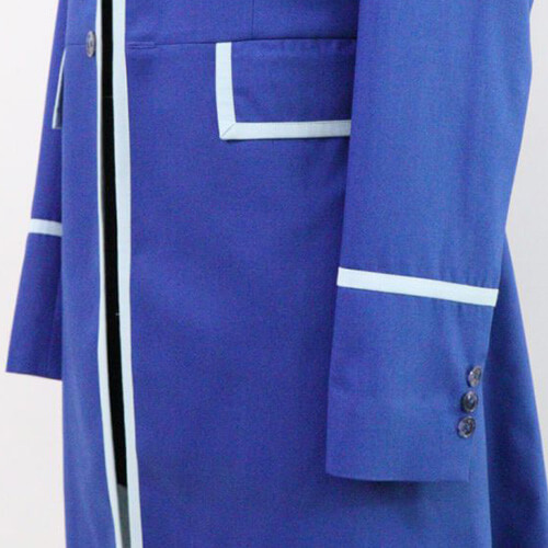 An image showcasing the trim details of the Time Lord frock coat.