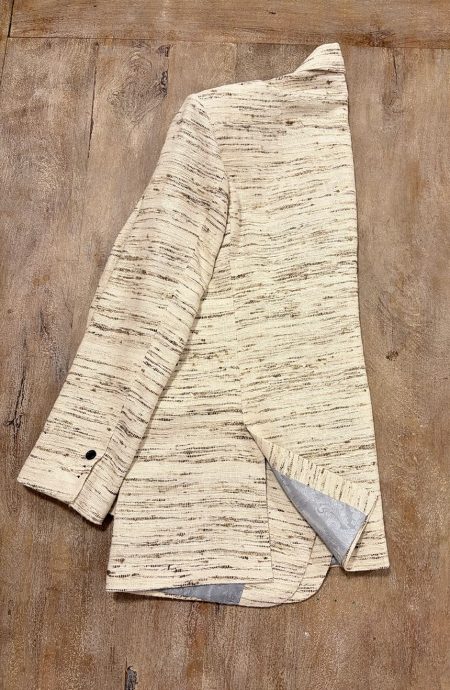 Raw silk blazer back with double vent